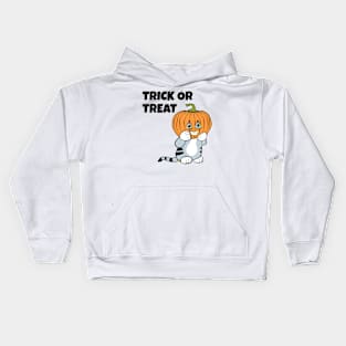 Halloween Cat with Pumpkin on Head Kids Hoodie